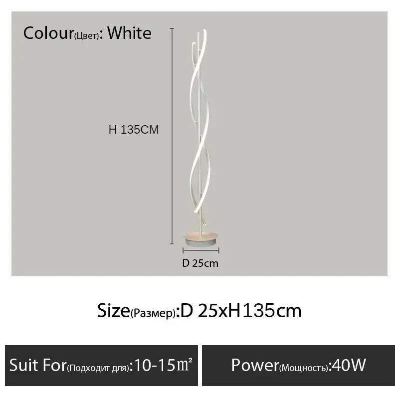 Lampadaire LED Minimaliste Noir et Blanc ZIMULONG 3