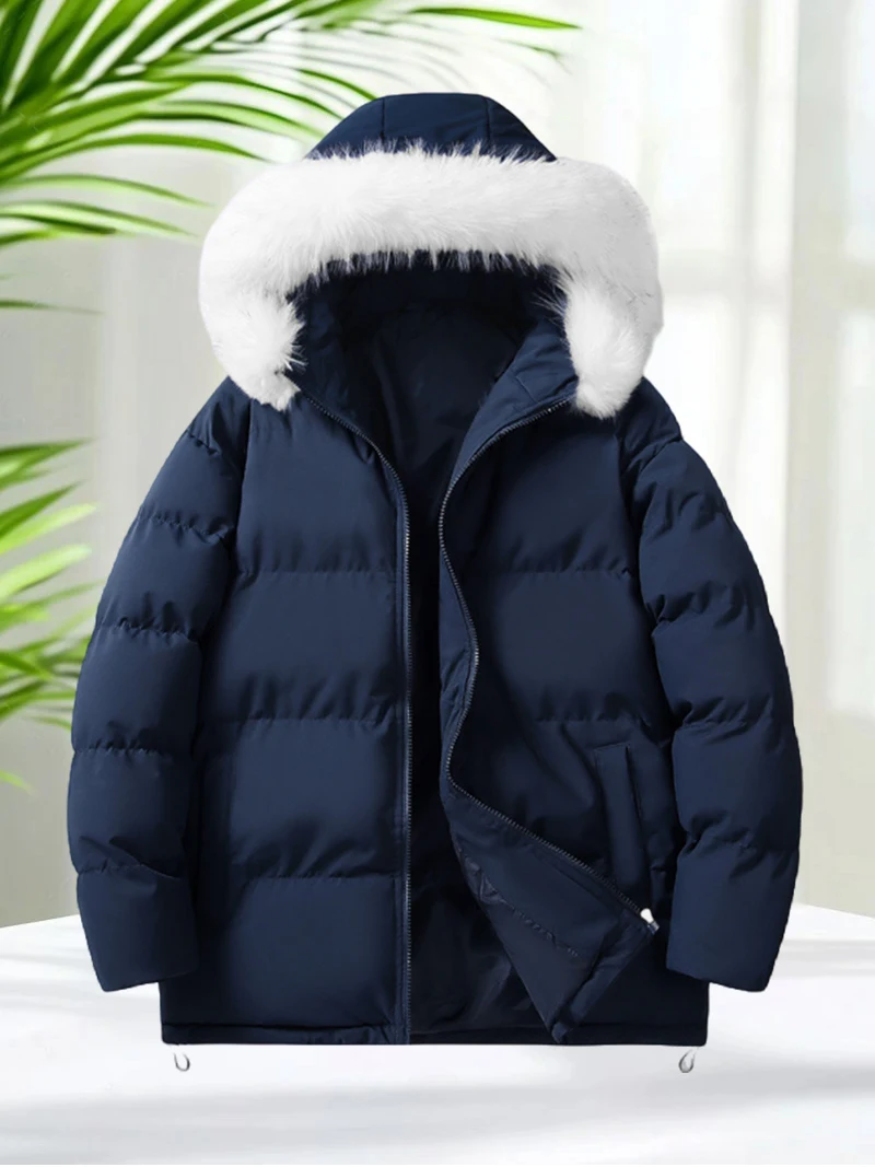 

Winter Parka Jacket for Men Fur Collar Keep Warm Thicken Coats Men Outerwear Jacket Cotto Padded Puffer Jacket Down Windproof