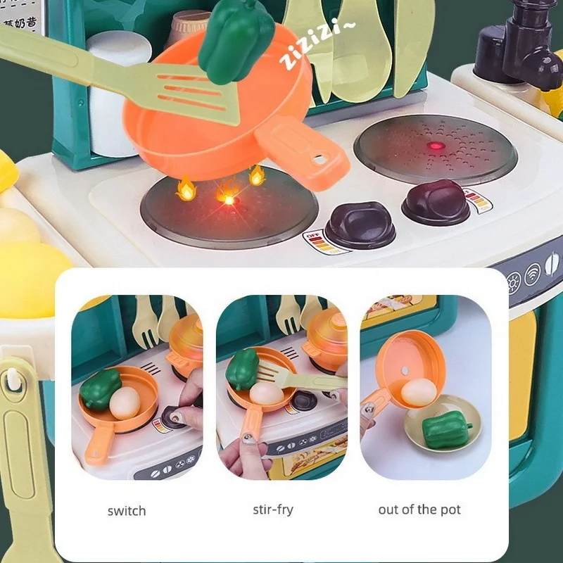 Brinquedos de cozinha utensílios de simulação comida panelas pote pan crianças fingir brinquedo jogar caixa de brinquedo conjunto para meninas crianças novos presentes