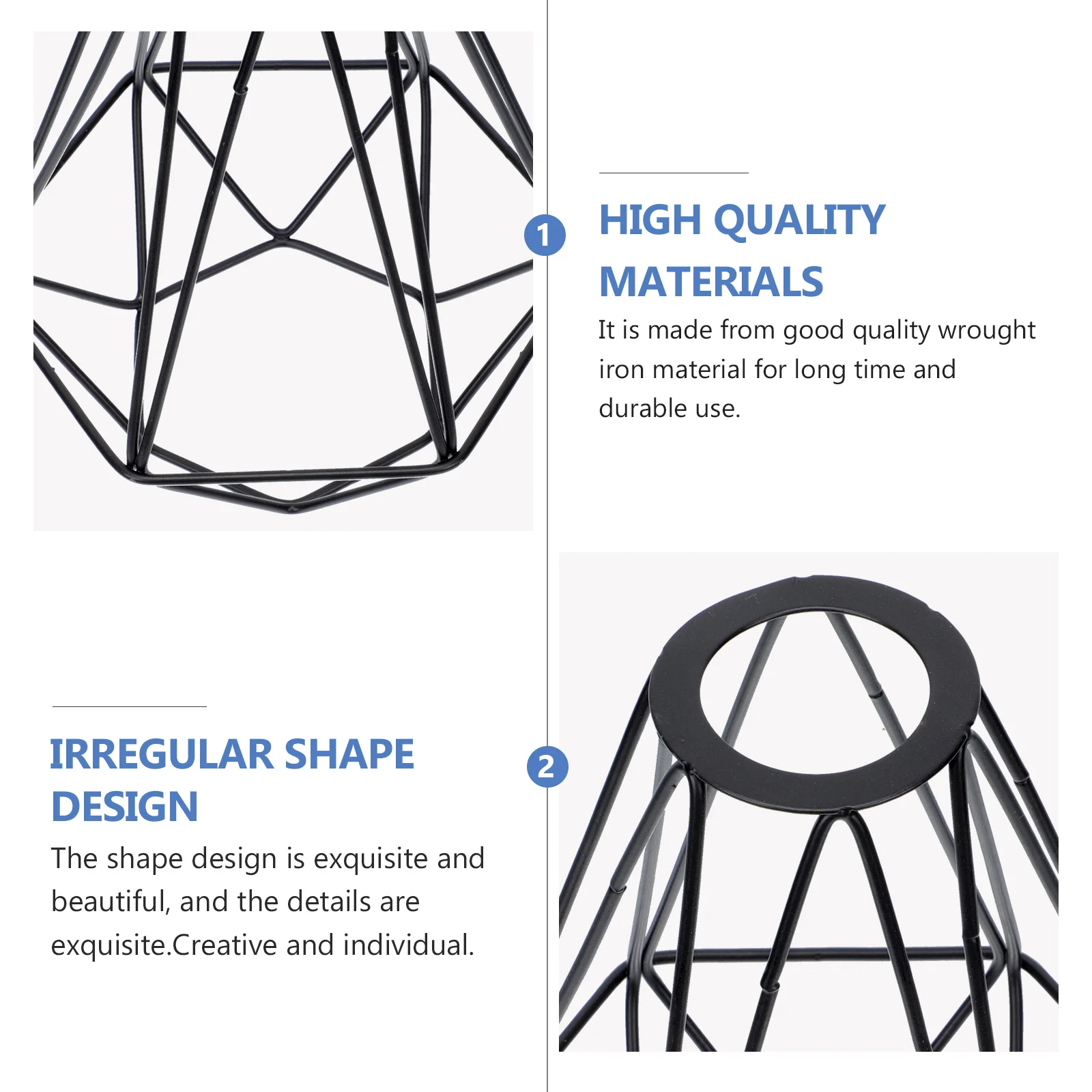 

1pc Iron Irregular Lampshade Diamond Shape Hollow Design Decorative Holder Shell For Home Lighting Decoration Wrought