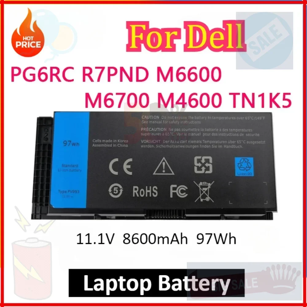 

FV993 Laptop Battery For DELL Precision M6600 M6700 M6800 M4800 M4600 M4700 Series FJJ4W T3NT1 N71FM PG6RC R7PND 3DJH7 97KRM