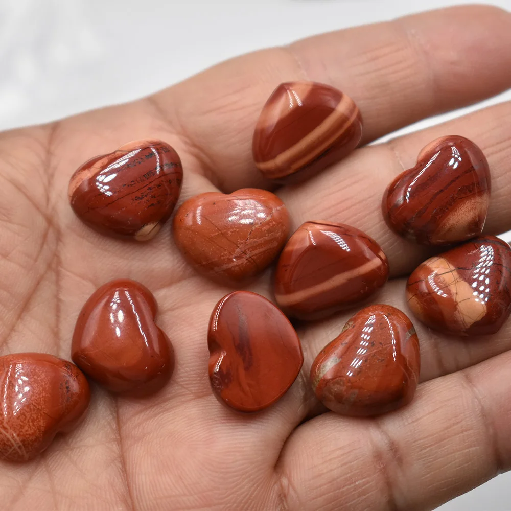 Großhandel 50 Stück/Lot Modische Natürliche Tigerauge-Stein-Rosenquarz-Mischung 15*18mm Herzförmige Cabochon-Perlen für Schmuckherstellung – Detail 11