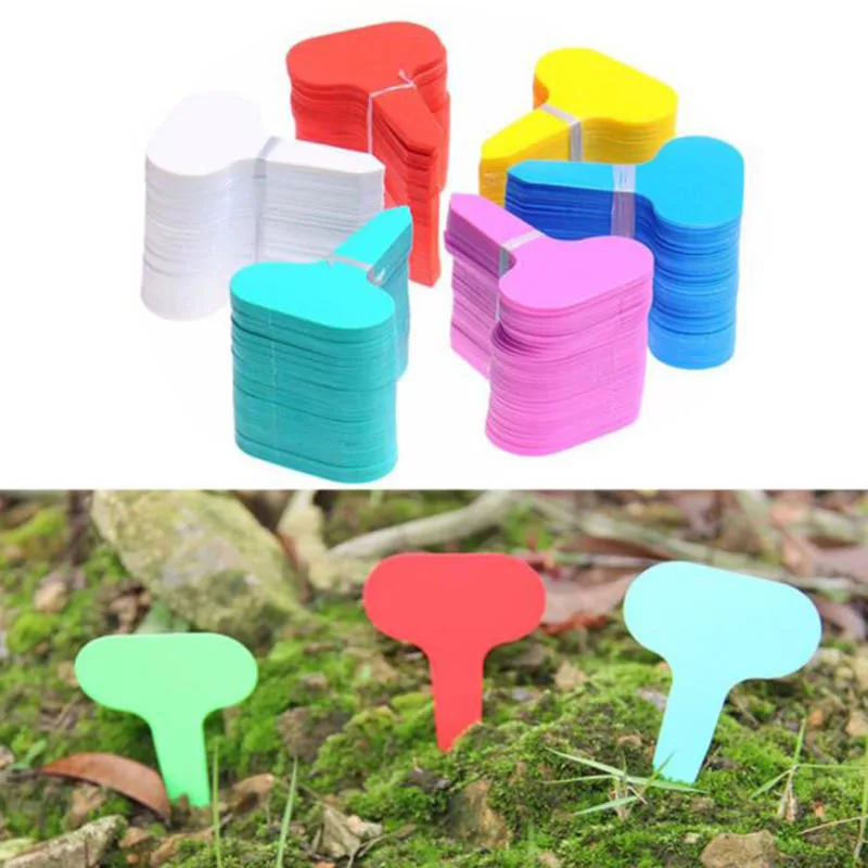 50/100pcs Colorful Plant Markers Garden Vegetable Tags Sign PVC Gardening Labels Stake on Soil Paint Sticks Waterproof D2