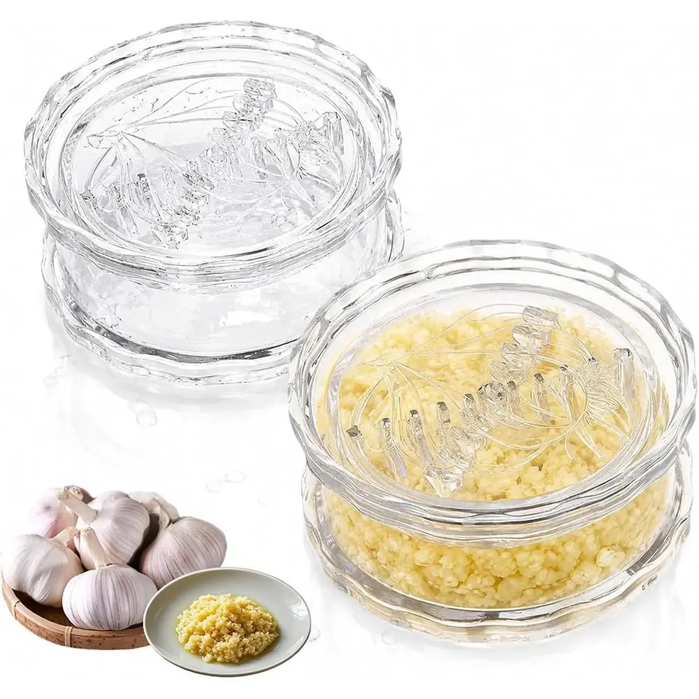 Transparent Plastic Garlic Crusher Handheld Multifunctional Garlic Press Twisting Design Manual Ginger Nut Cracker Crusher