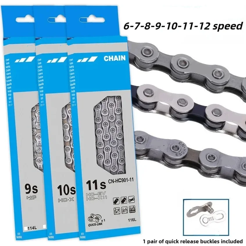 

6/7/8/9/10/11/12 Speed Bicycle Chain 10v 11v 12v 116/126L MTB Mountain Bike Original Chains Bicycle Parts Bike Accessories