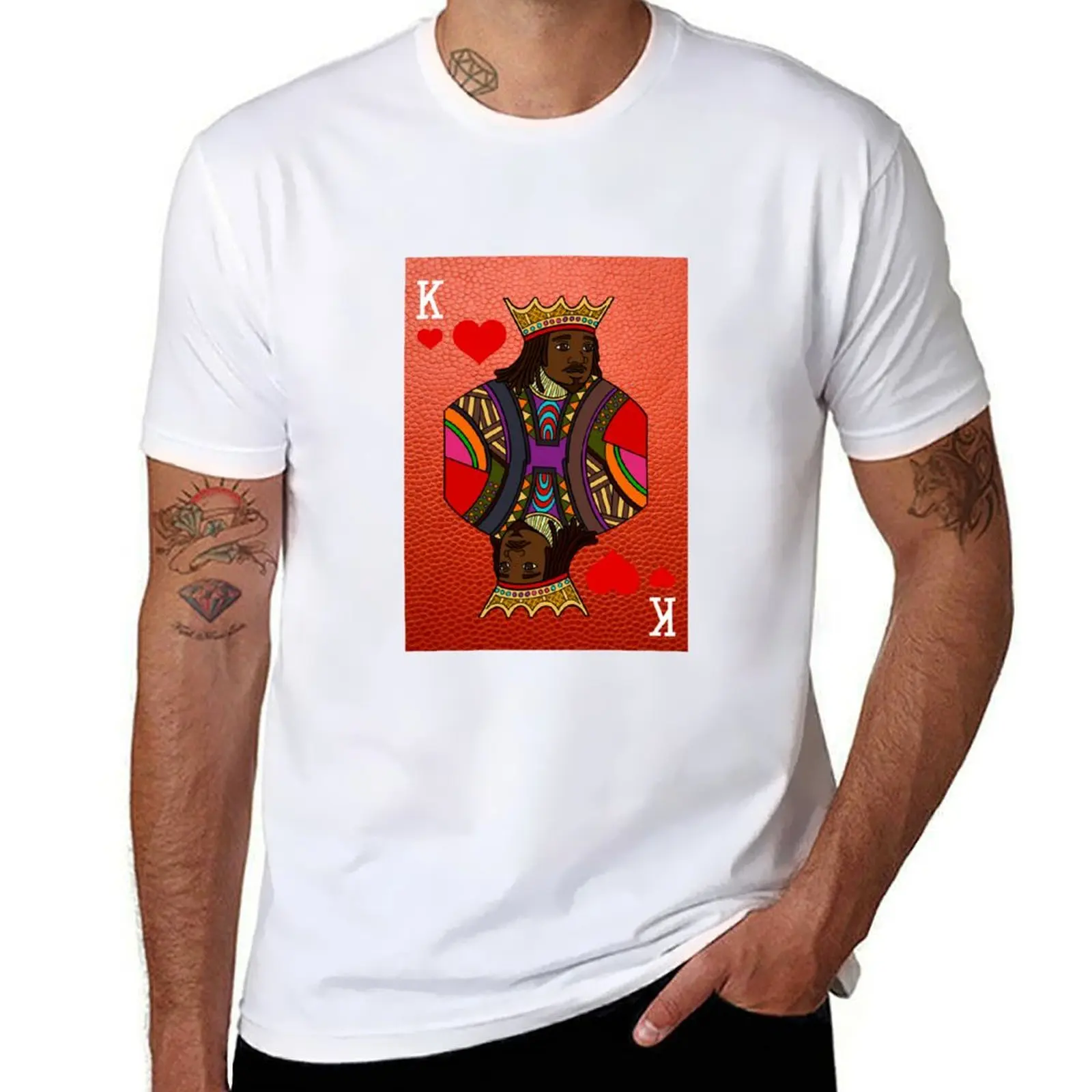 

Black King of hearts playing card | Hand drawn artwork T-Shirt cotton t shirts high quality anime tshirt T-Shirt