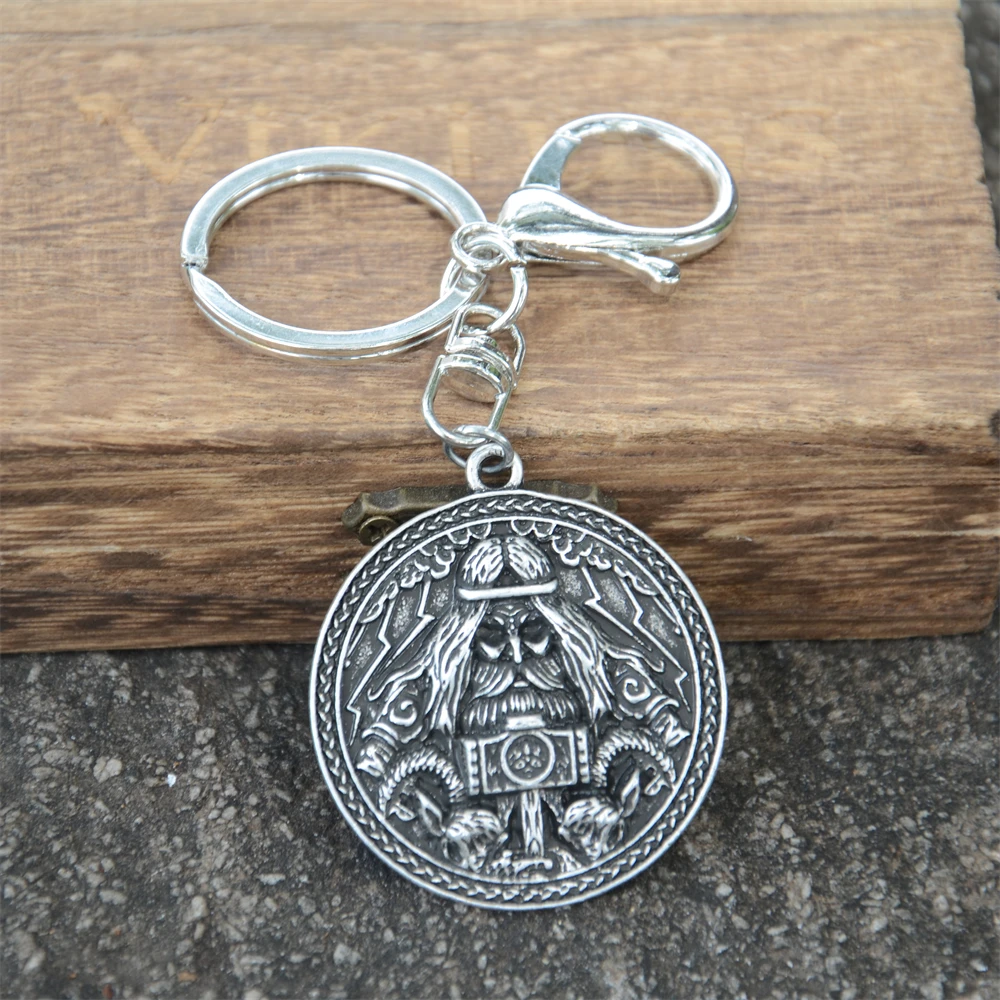 Norse Mythology Thor And Hammer Viking Keyring Mjolnir Talisman Amulet Keychains Jewelery