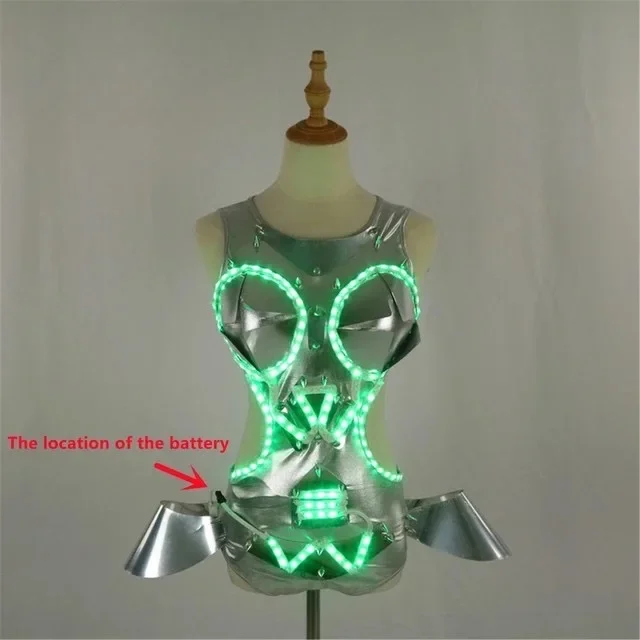 Full Color LED Luminous Party Skirts Sexy GirL LED Luminous Costumes Night Stage Singer