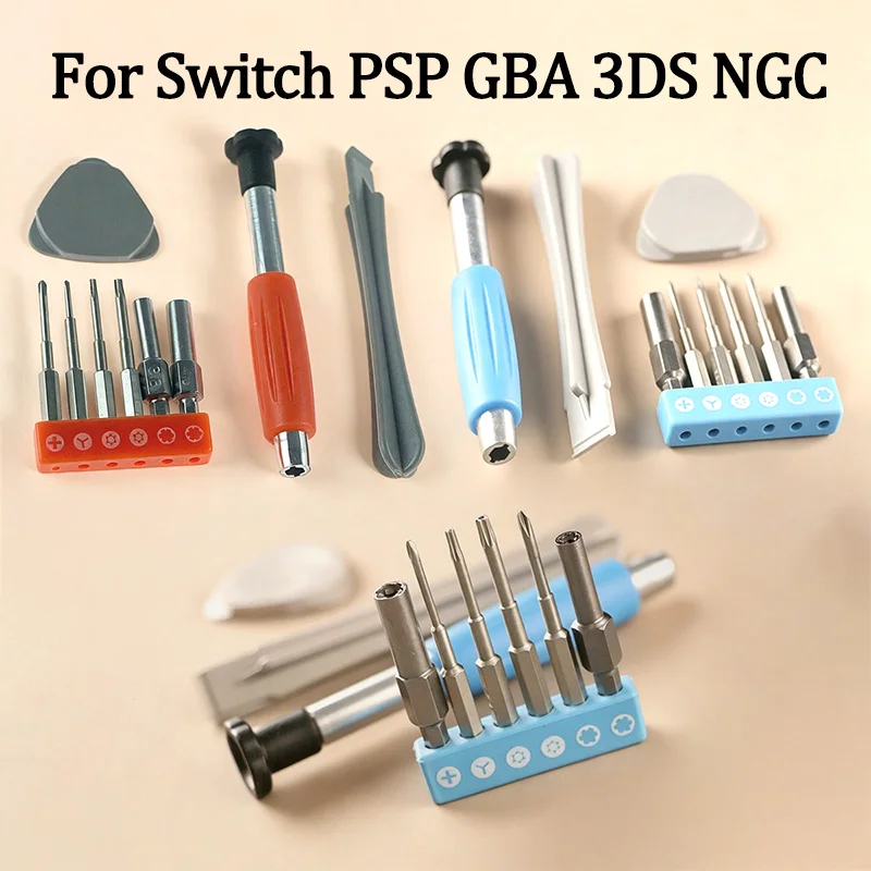 1 conjunto de chave de fenda 9 + n1 ferramentas de reparo para switch gb gba sp novo 3ds xl psp kit 3.8 4.5 t6 t8 cruz três asas ferramentas ferramenta