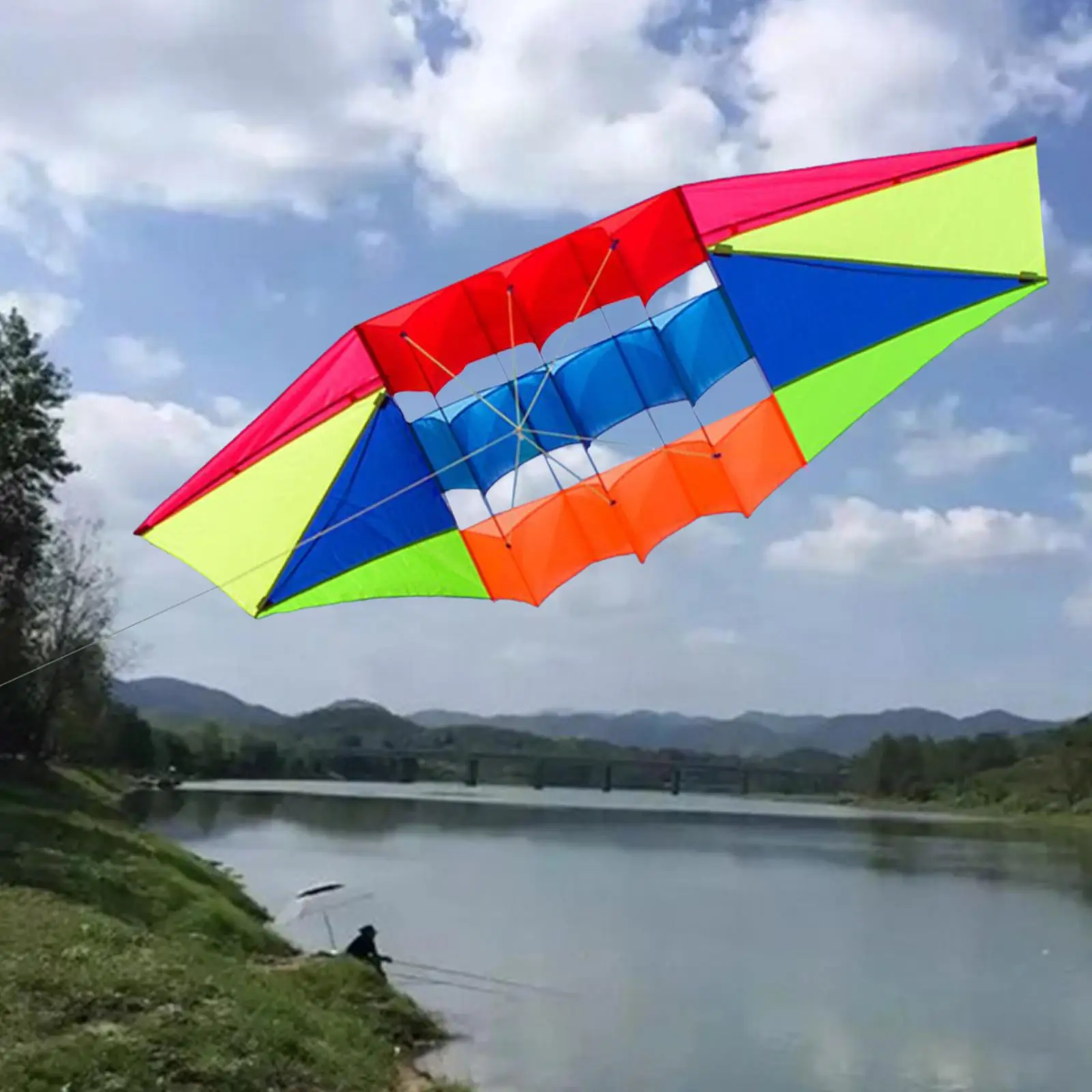 Colorful Kite Toy Outdoor Games Activities Parachute Single Line Kite Adults