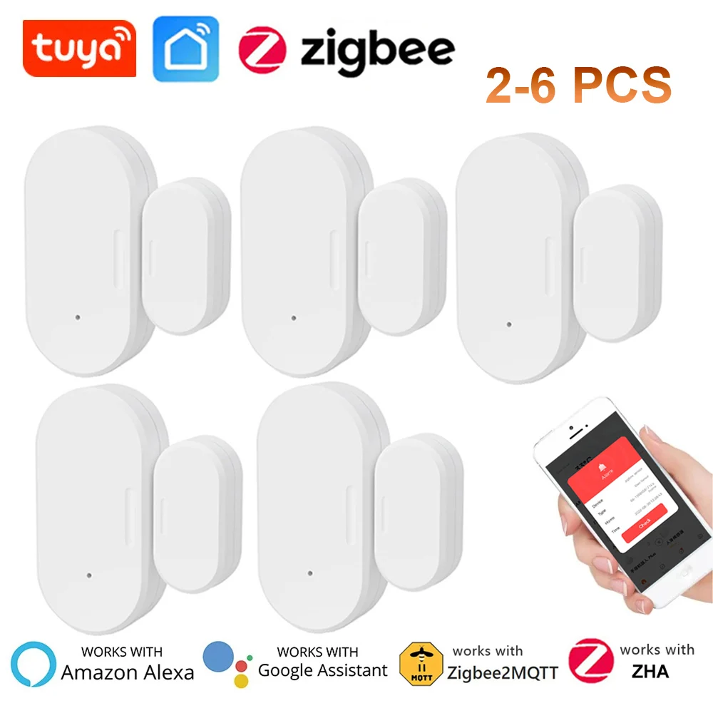 

Tuya Zigbee Door Window Sensor with Battery Open / Closed Detectors Smart Home Security Protection Works with Alexa Google Home