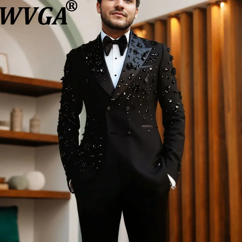 

Мужской костюм-двойка WVGA: модный пиджак с отложным воротником и брюки прямого кроя, коллекция Весна-Осень, модель W19323