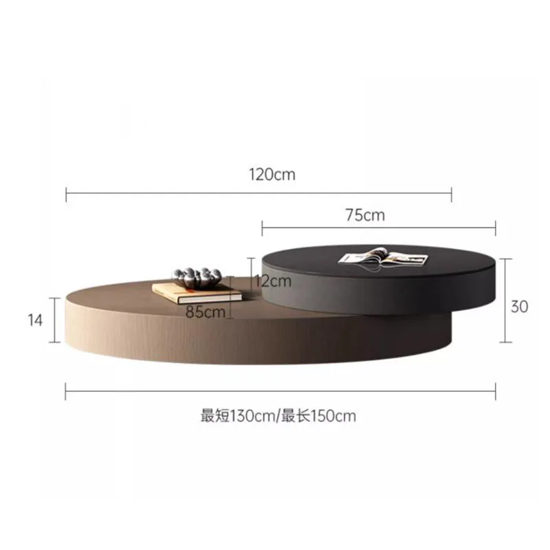 Clear Luxury Coffee Table Bedroom Book Adjustable Round Coffee Tables Rotate Authentic Multi Function Living Room Furniture