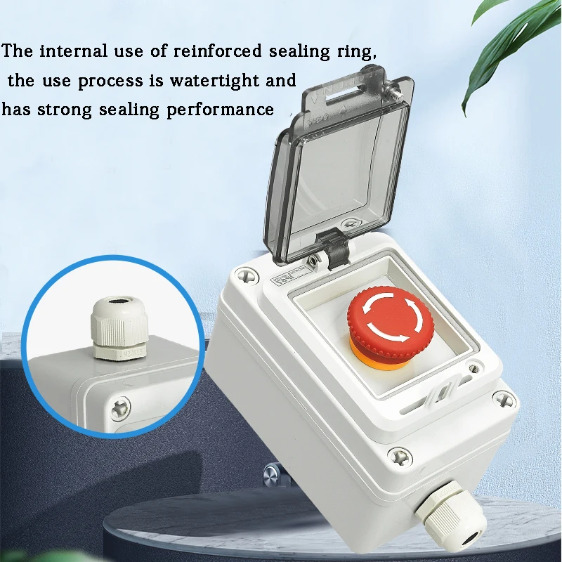 Emergency stop button box switch box elevator button emergency stop waterproof button la38 mushroom head button control box