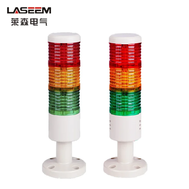 GJB-369 Industrial 3 Layers Red Yellow Green Alarm Lamp Disk Base Led Signal Tower Warning Light DC12 24V AC220V with Buzzer