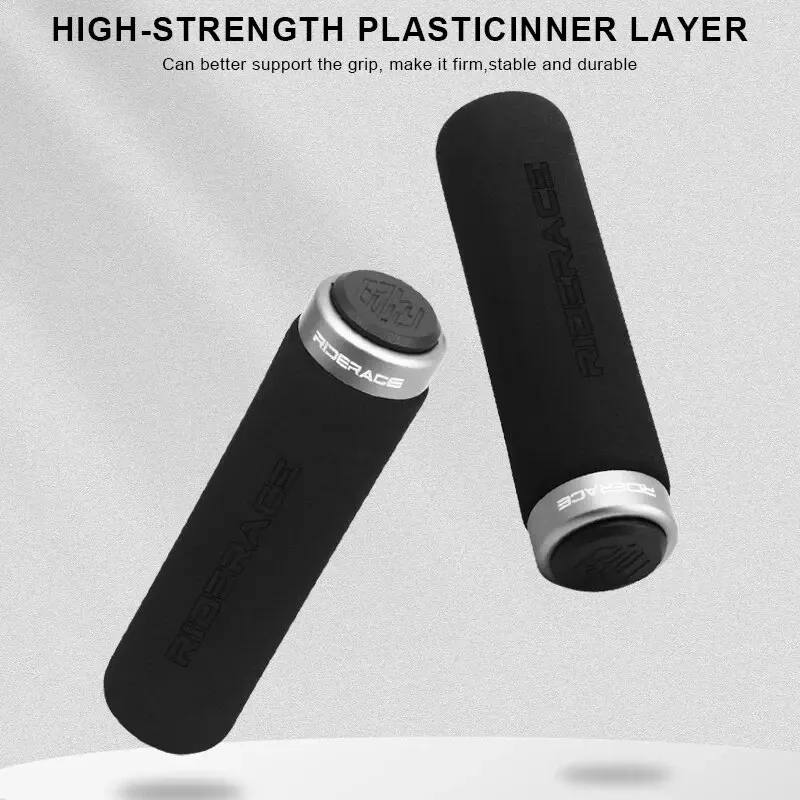 RIDERACE Fahrrad Lenker Griffe Weichen Schwamm Anti-skid Schock-absorbieren Für MTB Mountainbike Griff Bar Grip Radfahren Zubehör – Detail 3