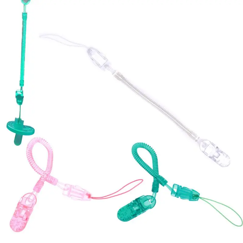 Spring Retractable Baby Pacifier Clip Chain Nipple Holder for Infant Feeding