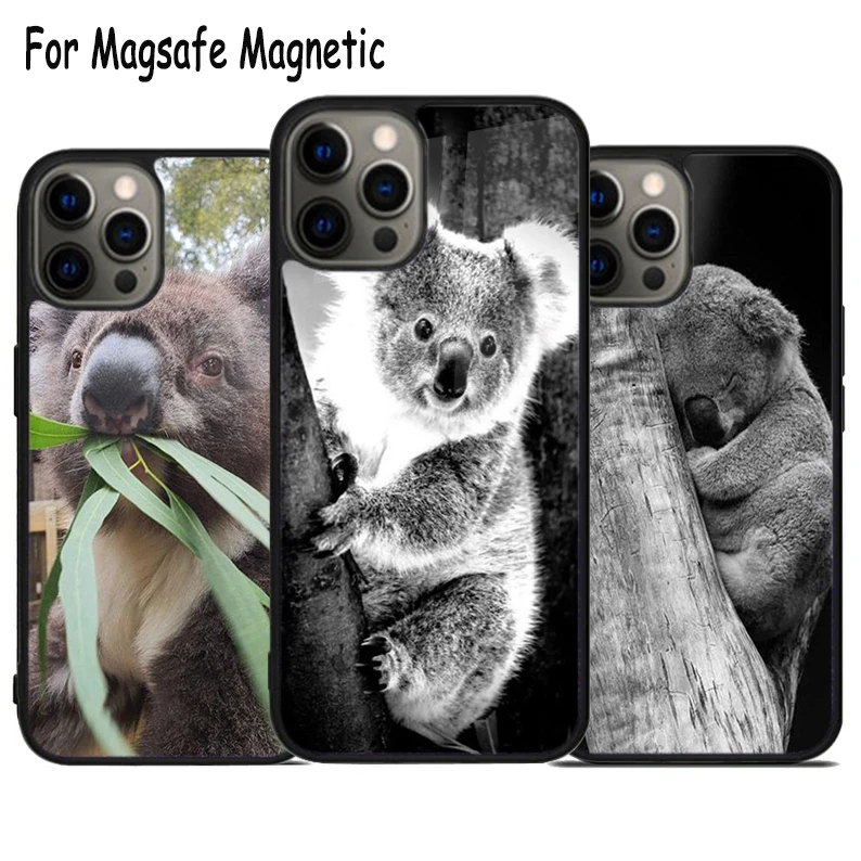 Koala Wireless Charge Magsafe Phone Case For iPhone 15 16 14 13 11 12 Pro Max Plus Magnetic Bumper Cover