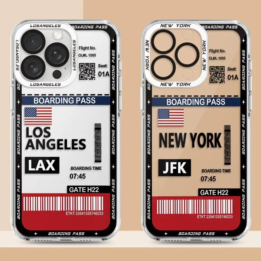 Los Angeles New York Placa Caso para iPhone 17 Pro Max 11 X XS XR 14 16 Plus 12 13 Mini Air 15 6 6S 7 8 SE Telefone Macio