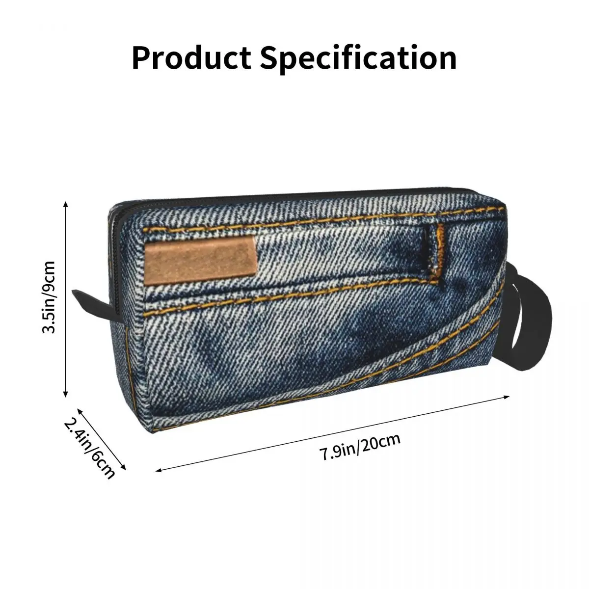 Front Pocket I Love Bluejeans Denim Pencil Cases Big Capacity Pen Bags Pen Box Pencil Pouch For Boys Girls Stationery Makeup Bag