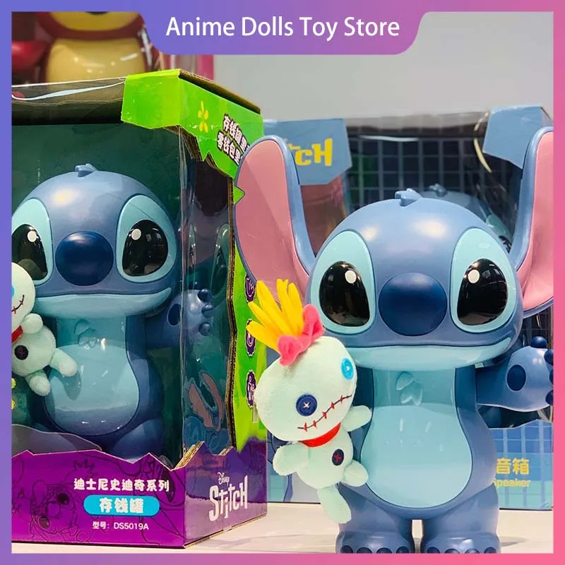 

Genuine Disney Stitch 32cm Figure Piggy Bank Trendy Toy Anime Cartoon Kawaii Cute Children'S Electric Piggy Bank Desk Decor Gift