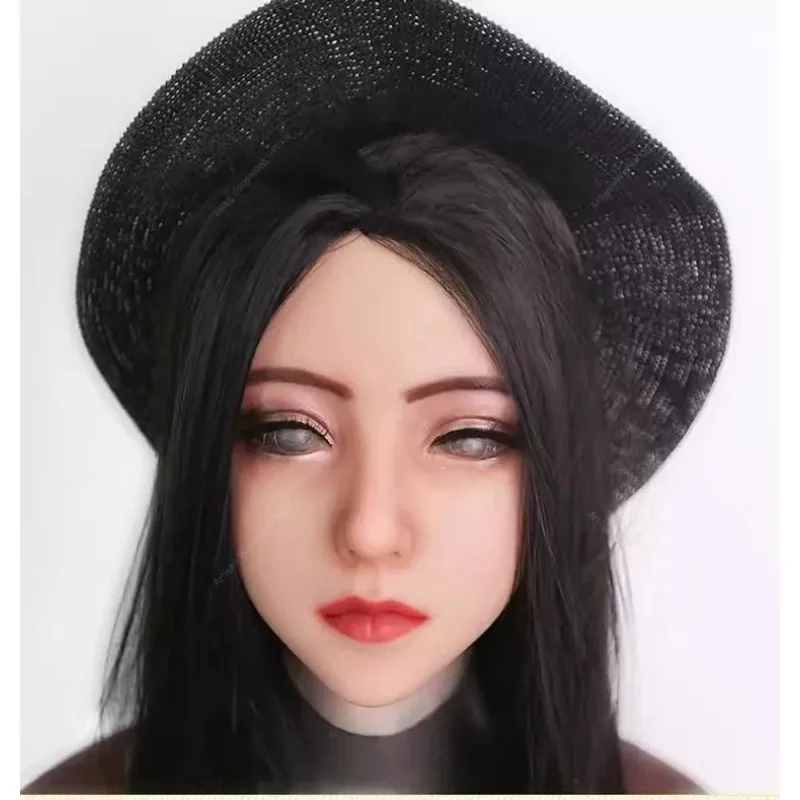Mask Adult Full Face Silicone Headgear COS Disguise Mask CD Cross-dressing Supplies Male To Female Simulation Headgear Upgrade