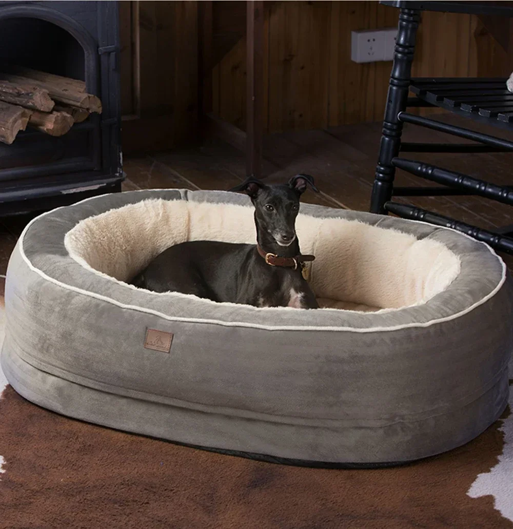 Soft luxury oval orthopedic sponge Popular removable cover  large dog bed