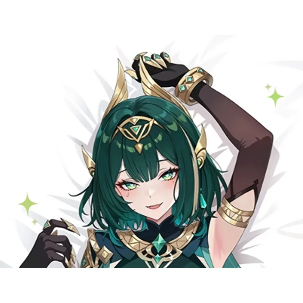 Anime Nefer Dakimakura Case Emerald Eyes Egypt Style Golden Ornament Black Gloves Double Sided