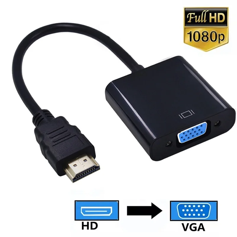 1080P HDMI-compatible to VGA Adapter Digital to Analog Converter Cable HDTV Male To VGA Female Adapter For Xbox PS4 PC Laptop TV