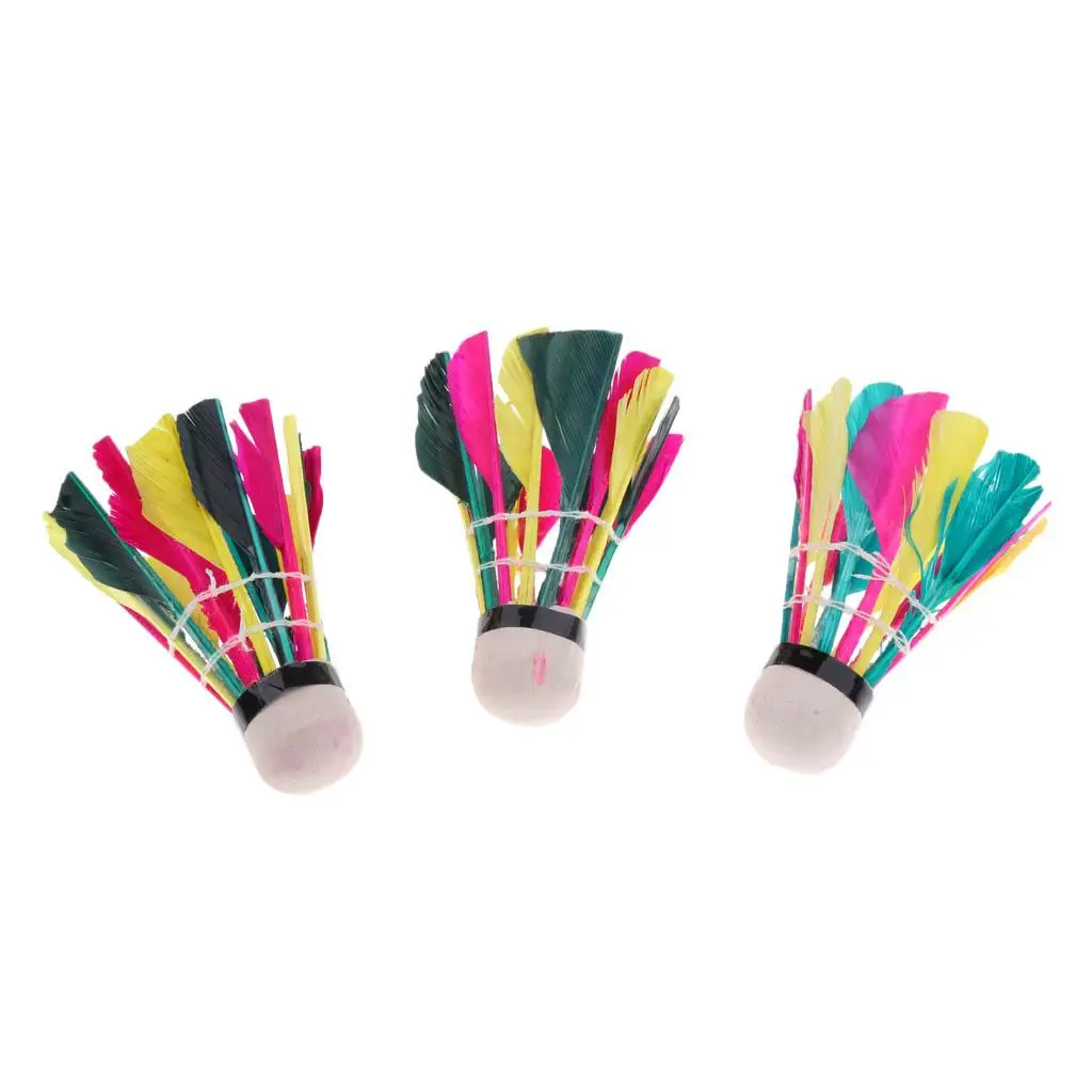 Set of 3pcs Artificial Feather Badminton Shuttlecocks Training Accessory