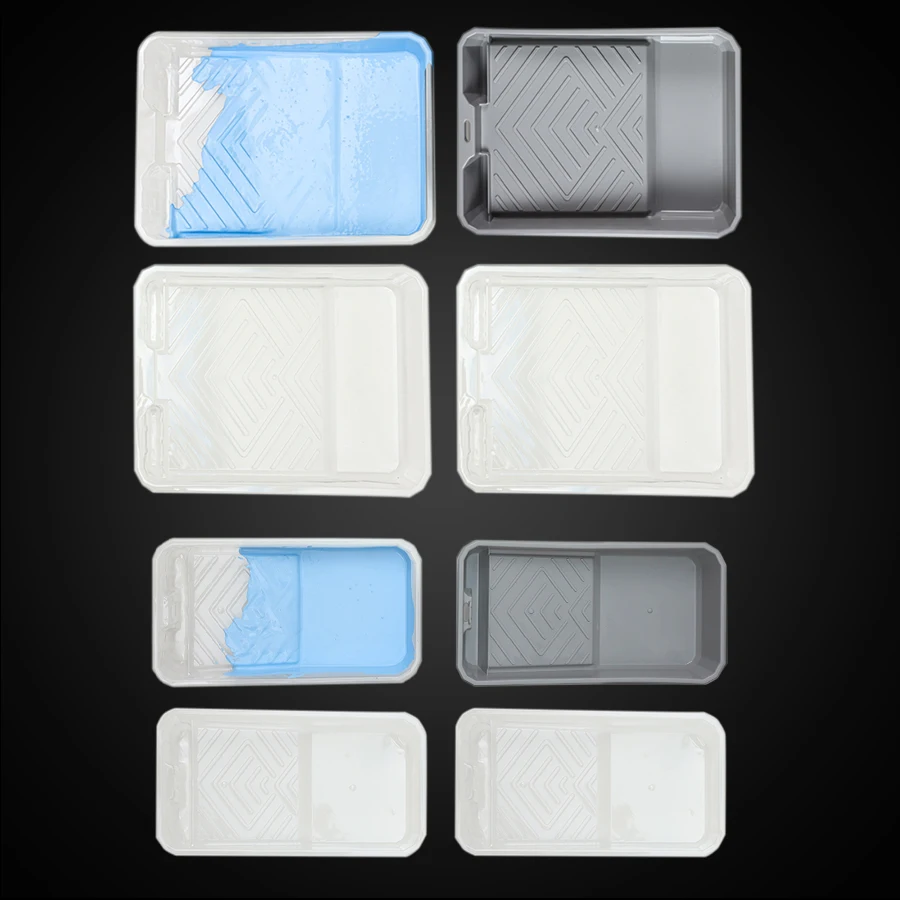 High Capacity Durable Plastic Paint Tray Kit - Multipurpose Home DIY Painting Set with Large Economic Paint Pans for Wall Decora