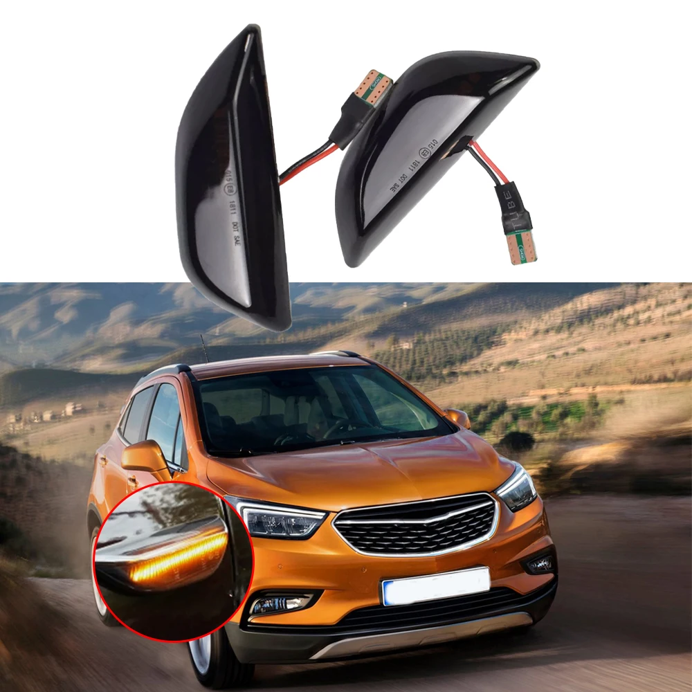 2x LED Dynamic Side Marker Sequential Turn Signal Light Lamp for Opel Mokka 2012-2016 95994974, 95434685, 95994973, 95434684