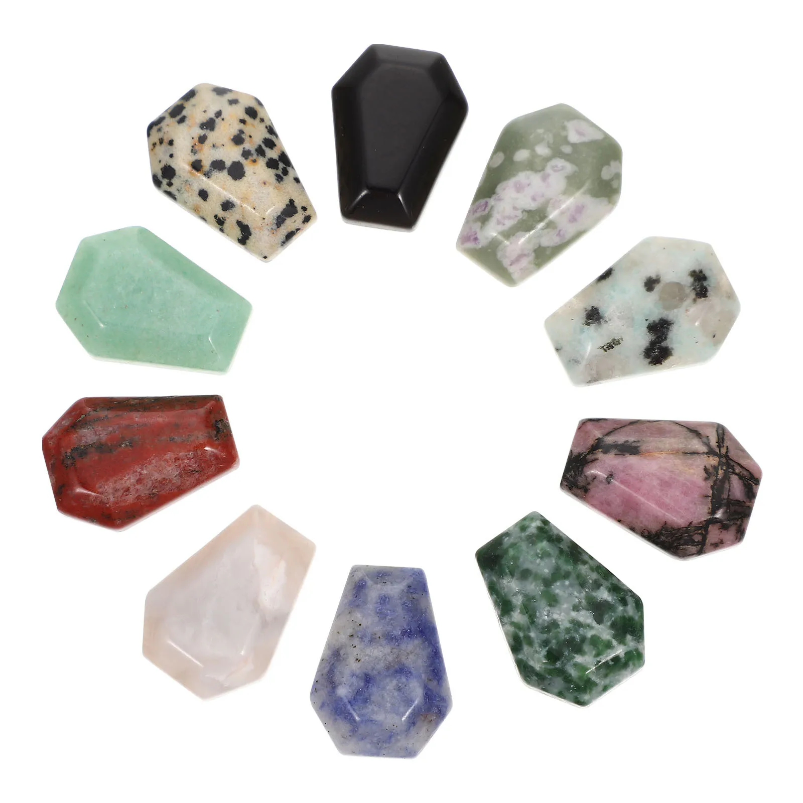 

10Pcs Mini Coffin Design Charms Premium Natural Gemstone DIY Jewelry Making Materials Necklace Bracelet Pendants