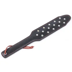 37.5CM Punk Rivet Spikes PU Leather sculacciata Paddle Slapper Whip per l'allenamento del cavallo, Cosplay