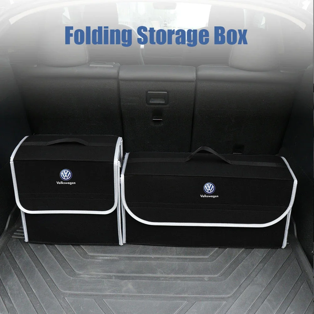 Car Storage Travel Bag Soft Woolen Felt Car Trunk Organizer Car Storage Box Bag For Volkswagen Polo Passat B5 B6 B7 T4 T5 Golf 4