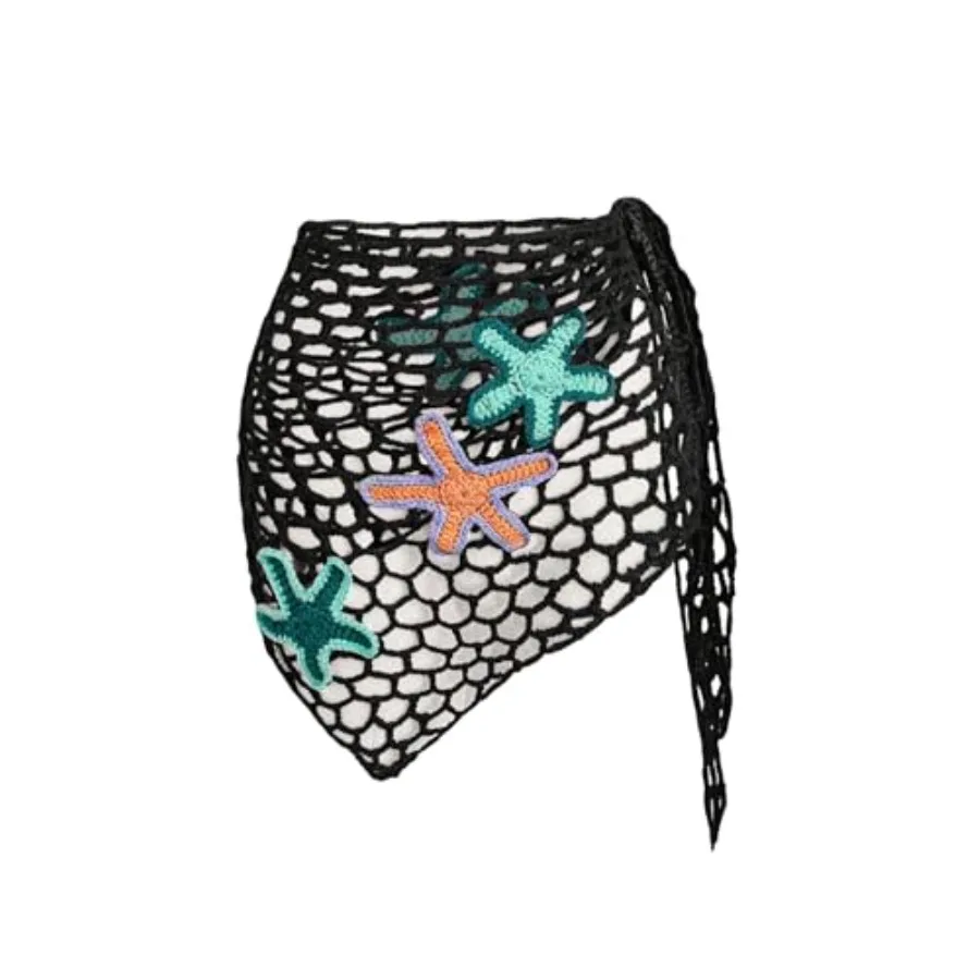 

ZAFUL Sarong Coverups for Women Beach Vacation Fishnet See Thru Tie Side Bathing Suit Cover Up Mini Skirt