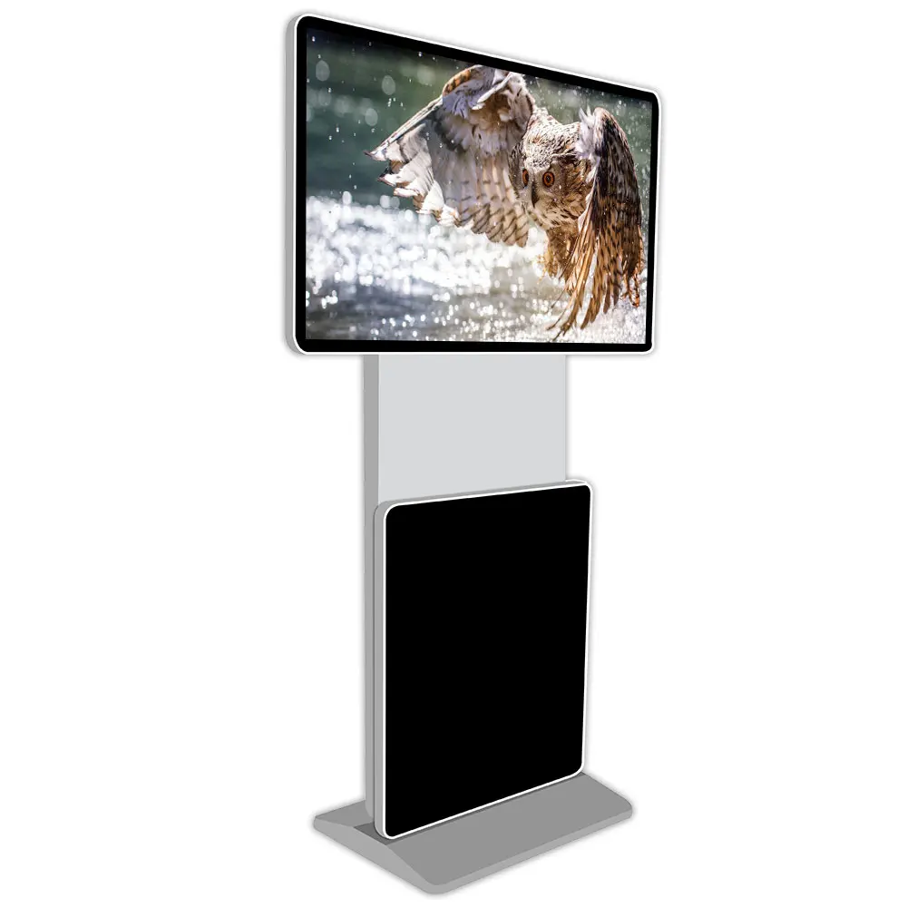 55 inch 4K display stand lcd advertisement interactive multi touch screen rotate digital kiosk signage