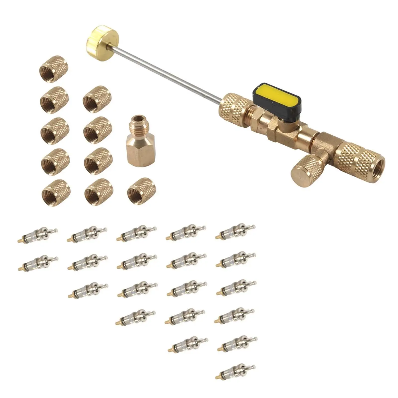 Valve Core Remover Installer Tool Core Removal Tool Brass Nuts for R22 R134A R410 A/C Simple Installation Multifunctional