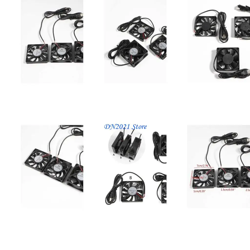 

F3KE 70mm USB Fan 5V Brushless Cooling Fan Double Ball Bearing Fan for 3D Printer
