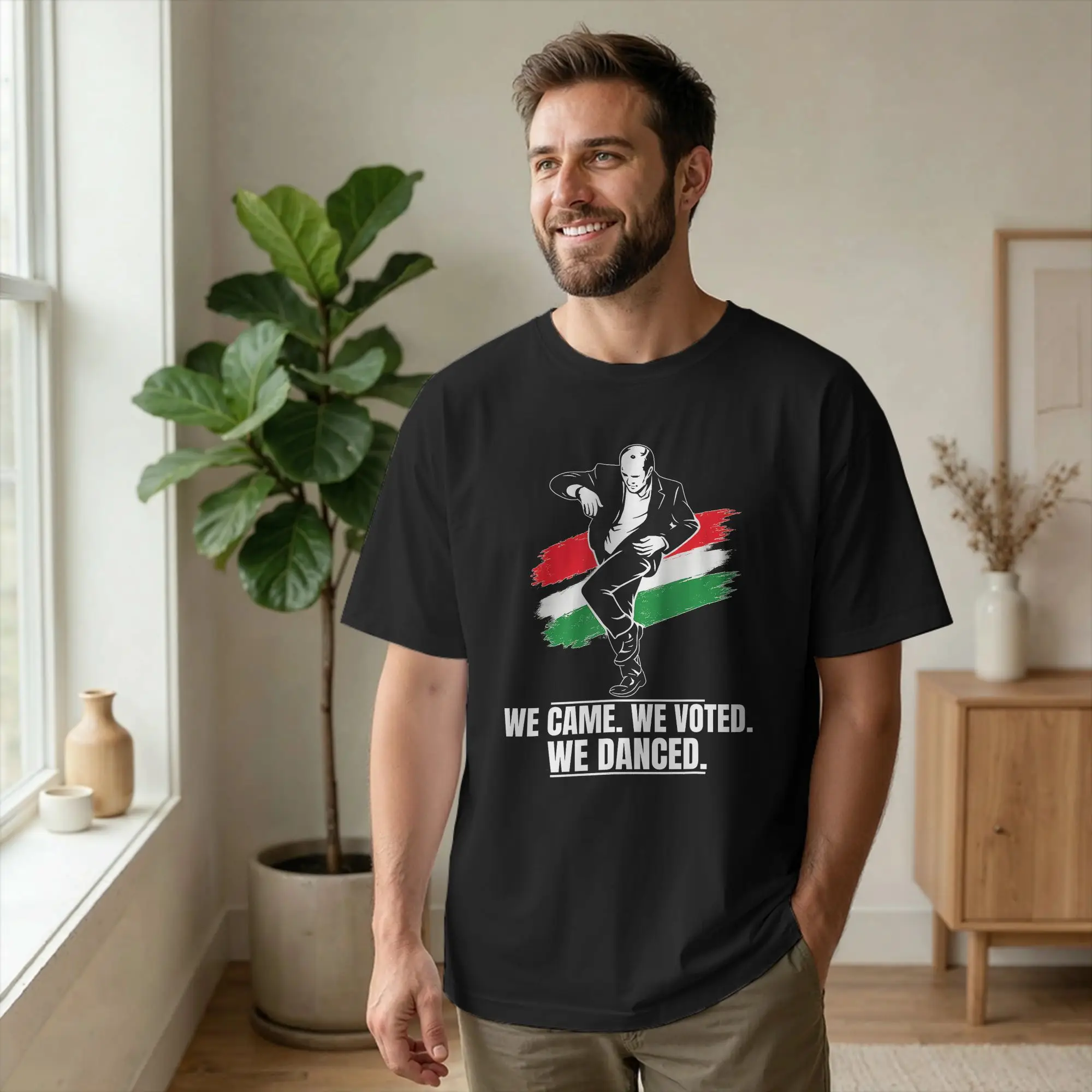 Hungarian Election 2026 Tisza Victory Dancing T-Shirts Men  Vintage Pure Cotton Tees Crew Neck Short Sleeve T Shirt Graphic Tops