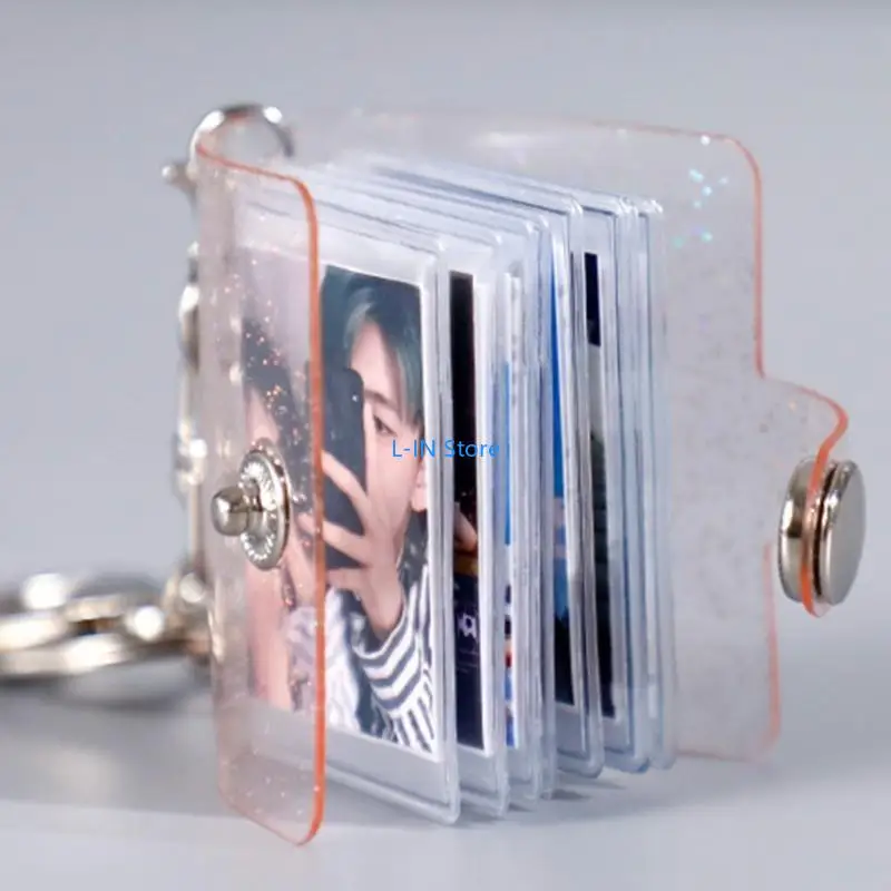 Mini маленький фотоальбом Keyring 16 карманы 1 дюйм Мгновенные картинки