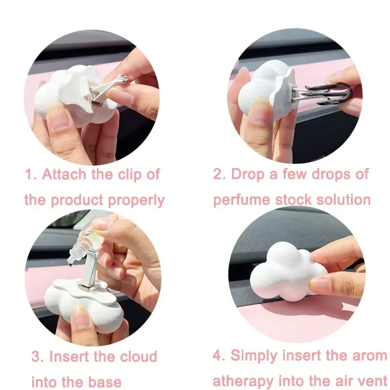 

Для нового Tesla Model 3 Highland 2024 2025 Автомобильный зажим для ароматерапии Вентиляционный диффузор Облачная форма Автомобильный освежитель вентиляционного отверстия Зажим для кондиционера