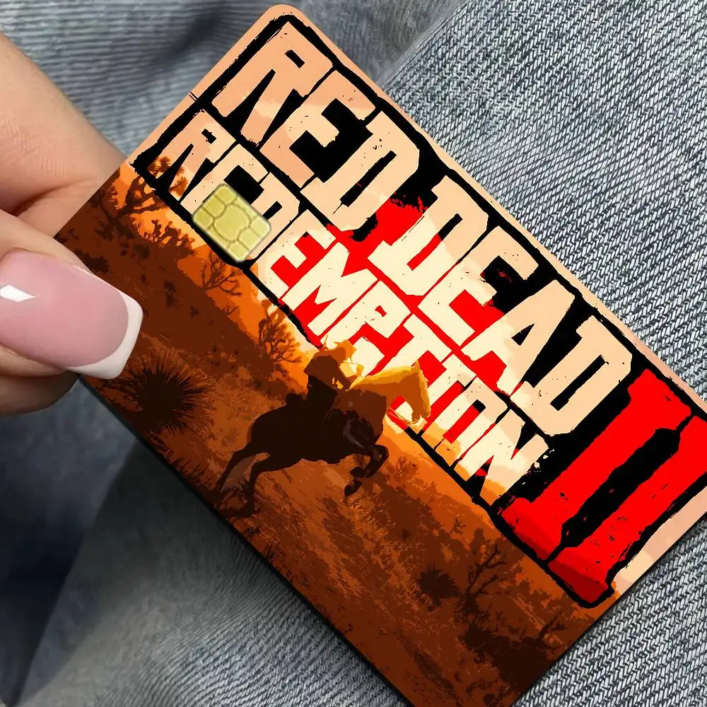 R-Red D-Dead R-Redemption 2 Stiker Film Sampul Depan Anime untuk Kartu Kredit Debit Chip Kecil Besar