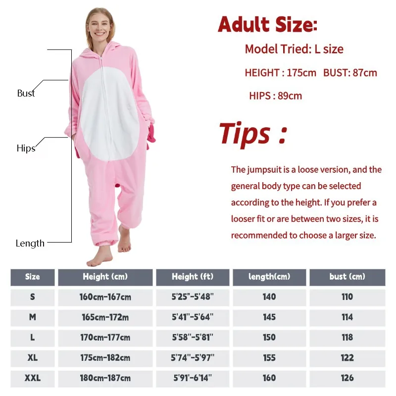 Zipper Flamingo Cosplay Costume Christms Cartoon Onesies Costume Women Adults Kids Halloween  Kigurumi Anime Mascot For Party view 2