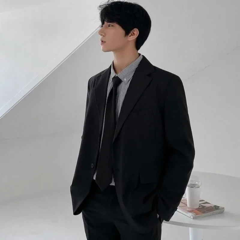 

Men Summer Blazer Suit Set Casual Premium Business Formal Full Set Teenage Graduation Outfit