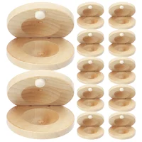 12 Uds castañuelas de madera instrumentos musicales niños ritmo castañuela pequeña castañuelas de madera para dedos percusión infantil duradero Natural