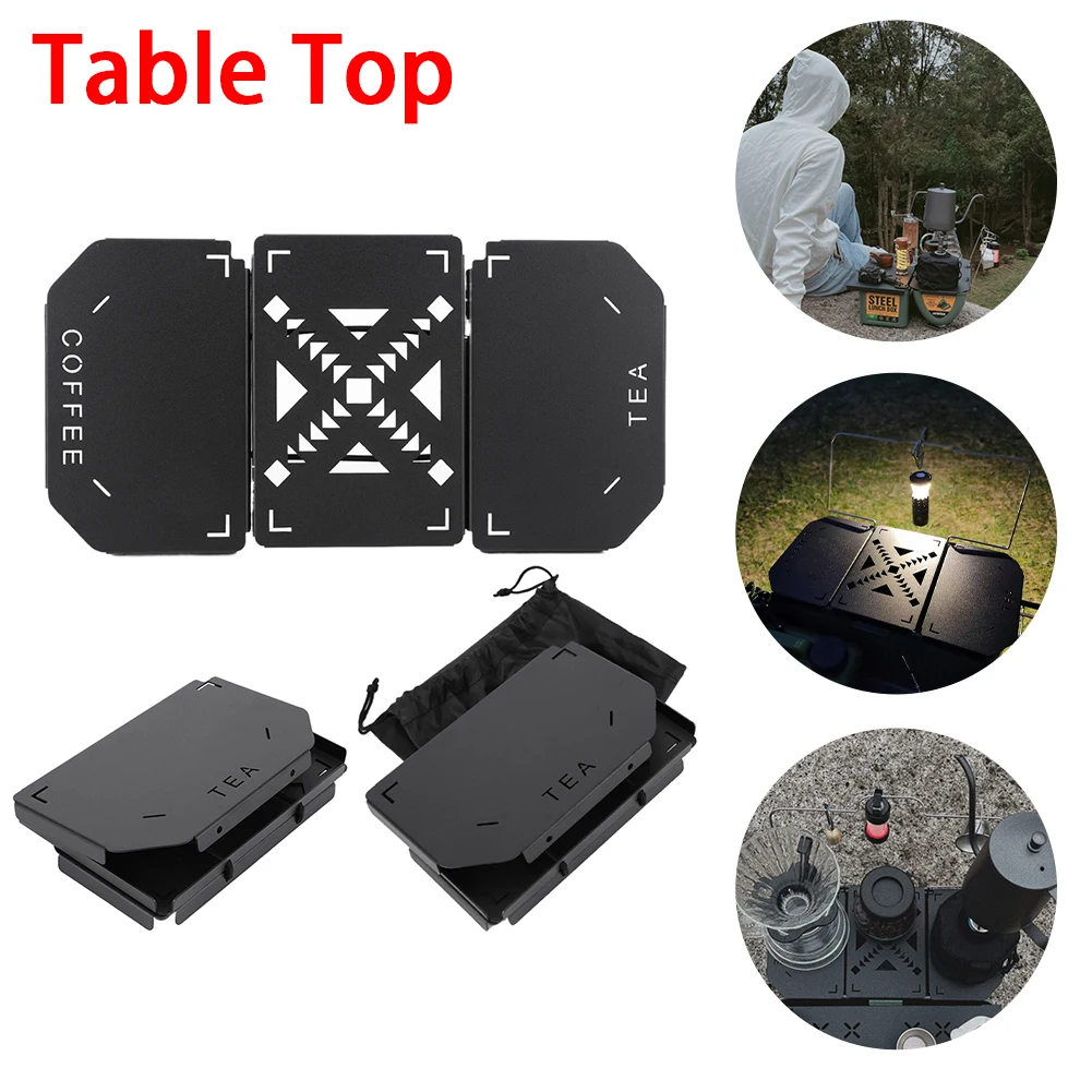 

Folding Table Top Metal Table Board Plate Heavy Duty Mini Shelf Metal Aluminum Alloy Suitable for Stanley Lunch Box 9.4L Storage