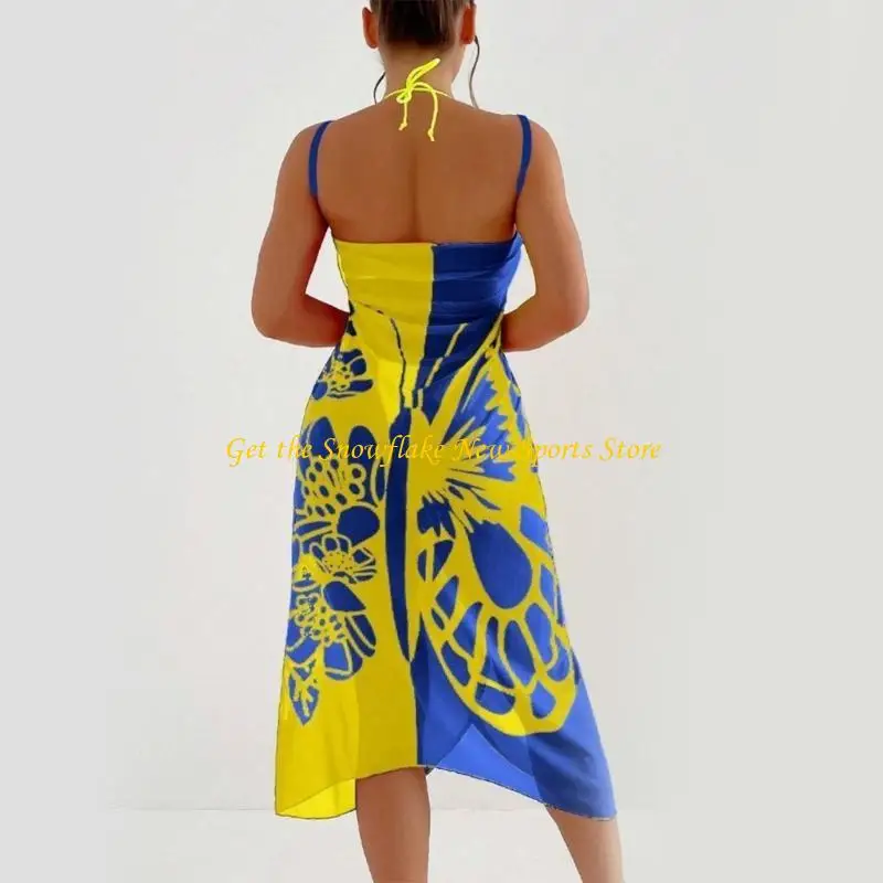 E56D Dames Beach Sarongs Sheer Cover Ups Gedrukte bikinis wrap rok voor badkleding