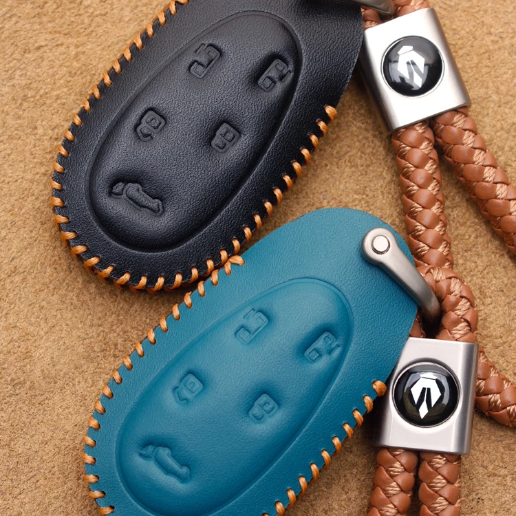 For JAC Refine RF8 2024 Leather Car Key Bag Case Wallet Holder Key Cover Key Chains Car Accessories