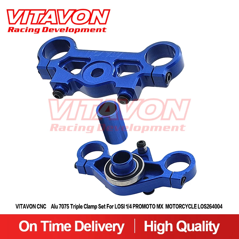 VITAVON CNC Alu 7075 Triple Clamp Set For LOSI 1/4 PROMOTO MX MOTORCYCLE LOS264004